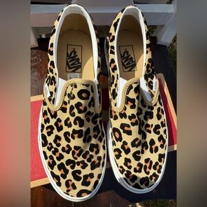 Brand New Cheetah print slip on Vans